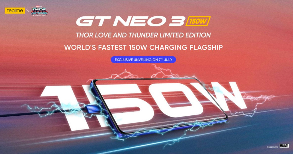 Realme GT Neo 3 150W Thor Love and Thunder limited edition teased to launch in India soon